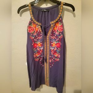 Chic Soul embroidered gray tank